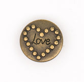 Bronzen 'Love' Knoop 15x15mm Knopen KNP00092